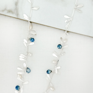 ENVY Long Crystal Bead Necklace – Silver