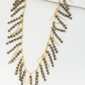 ENVY Fringe Necklace With Grey Beading