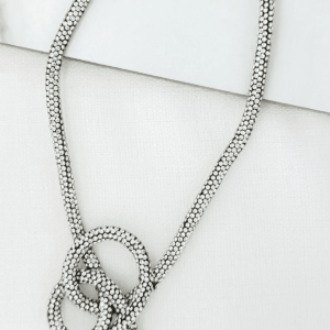 ENVY Crystal Embellishment Necklace- Silver