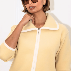 Libby Loves FERN TRIM JACKET Vanilla