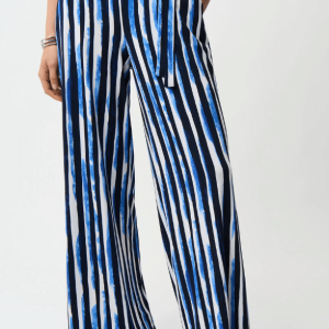 Joseph Ribkoff Silky Knit Stripe Wide Leg Pull On Pants