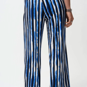 Joseph Ribkoff Silky Knit Stripe Wide Leg Pull On Pants