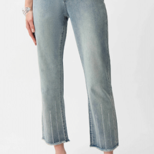 Joseph Ribkoff Straight Crop Jeans With Rhinestones