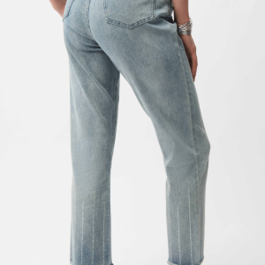 Joseph Ribkoff Straight Crop Jeans With Rhinestones