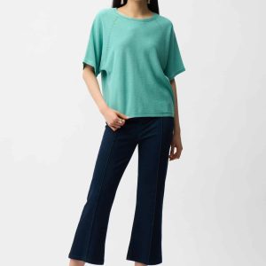 Joseph Ribkoff Knit Denim Cropped Flare Pant