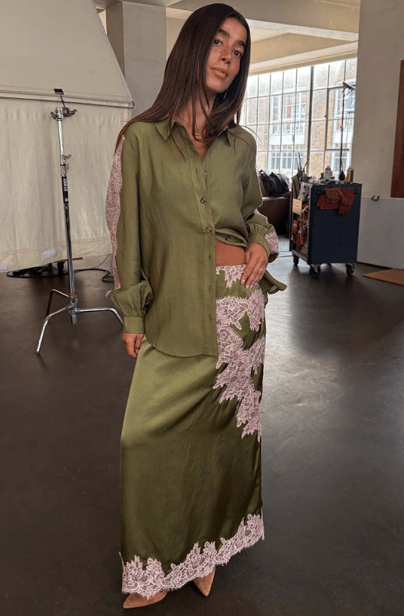 Never Fully Dressed Olive & Pink Lily Skirt