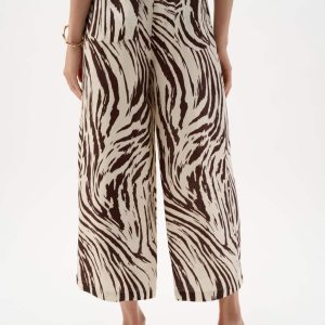 Joseph Ribkoff LINEN BLEND ANIMAL CULOTTES WITH PLEATS