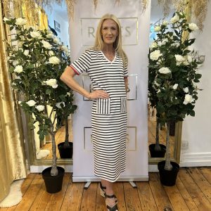 Alison Sheri DRESS WHITE STRIPE