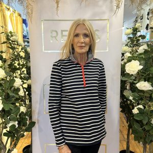 Alison Sheri PULLOVER NAVY STRIPE