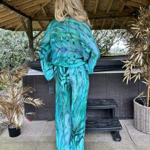 GUILTY BEACH PRINTED TROUSERS - GREEN PALM