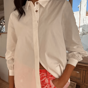 Never Fully Dressed WHITE MARLEY SHIRT WITH GOLD STUDS