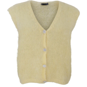 Black Colour BJOERK KNIT VEST LT YELLOW