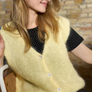 Black Colour BJOERK KNIT VEST LT YELLOW