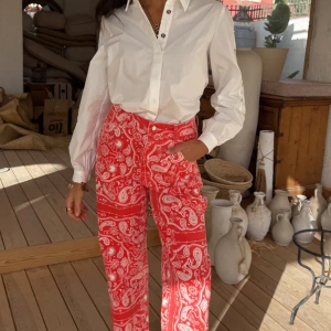 Never Fully Dressed RED BANDANA JEANS