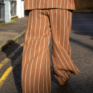 Chalk Jasmine Stripe Trouser | Tobacco