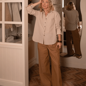 Chalk Nola Stripe Shirt | Beige/Ecru