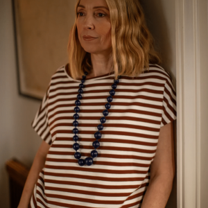 Chalk Wei Stripe Top | Tobacco/Ecru