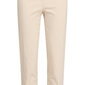 Robell Marie Beige Print Pattern Stretchy Pull On Trouser