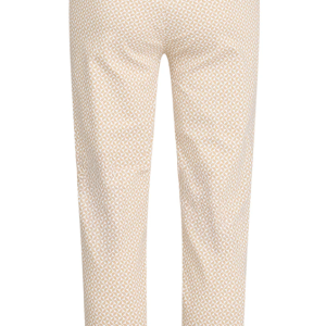 Robell Marie Beige Print Pattern Stretchy Pull On Trouser