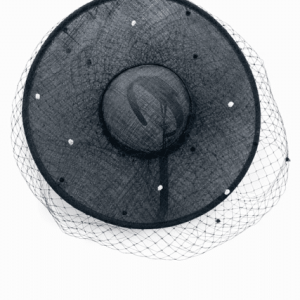 Failsworth Sinamay Black Fascinator with Veil Netting 
