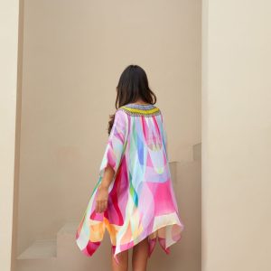GUILTY BEACH PRINTED KAFTAN MULTI PASTEL