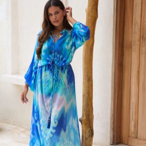 GUILTY BEACH PRINTED LONG SLEEVE DRESS
