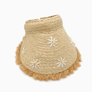 Lettuce Daisy Trim Straw Sun Visor