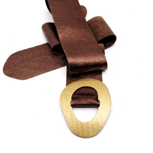 Suzy D Margherita Shimmer Leather belt in Brown