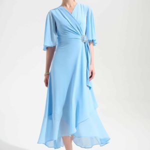 Joseph Ribkoff SIGNATURE SILKY FLOWY WRAP DRESS