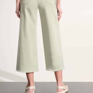 Joseph Ribkoff Goldie Featherweave Denim Wide Leg Cropped Jeans SEAFOAM