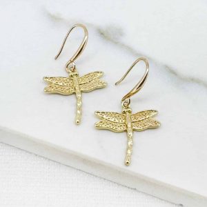 Envy Gold Dragonfly Drop Earrings