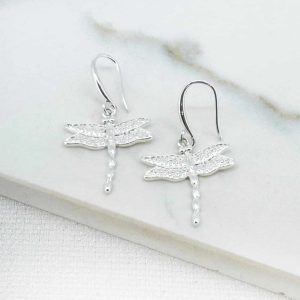 Envy Silver Dragonfly Drop Earrings