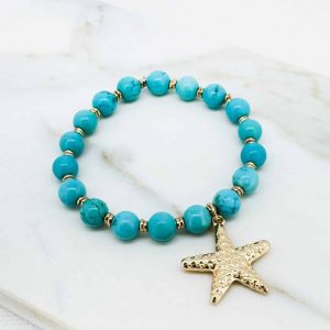 Envy Turquoise Starfish Beaded Bracelet