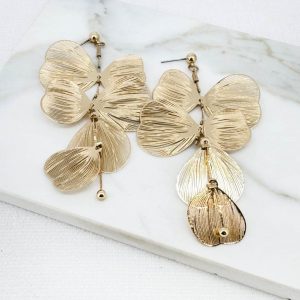 Envy Gold Petal Cascade Earrings