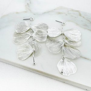 Envy Silver Petal Cascade Earrings