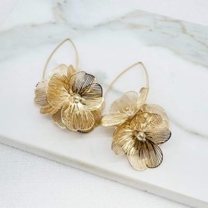 Envy Gold Floral Drop Earrings