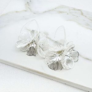 Envy Silver Floral Drop Earrings