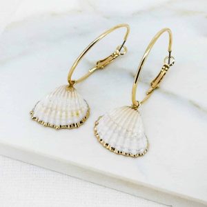 Envy Shell Hoop Earrings