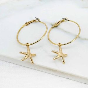 Envy Gold Starfish Hoop Earrings