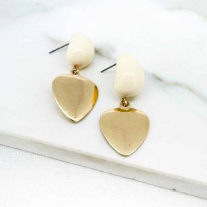Envy Ivory & Gold Drop Earrings
