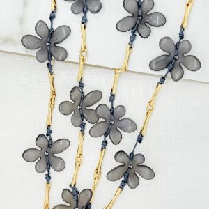 Envy Blue Floral Link Necklace