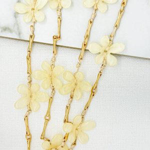 Envy White Floral Link Necklace
