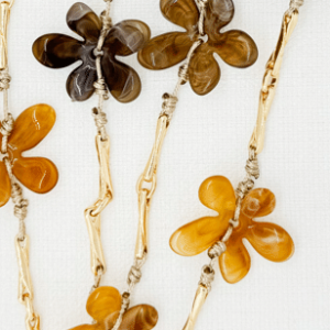 Envy Brown Floral Link Necklace