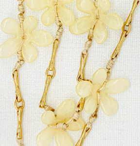 Envy White Floral Link Necklace