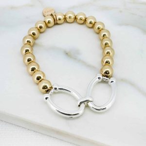 Envy Gold & Silver Link Beaded Bracelet
