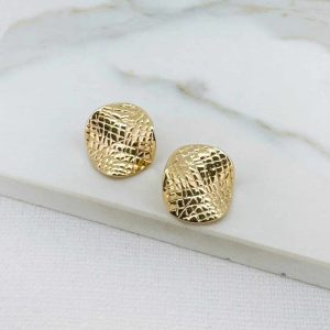 Envy Textured Gold Stud Earrings