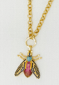 Envy Bee Necklace – Gold-Tone Enamel Pendant