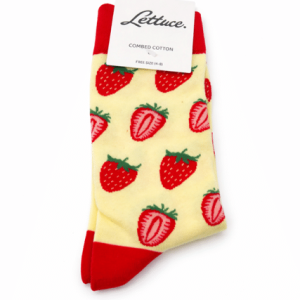 Cream & Red Strawberry Socks
