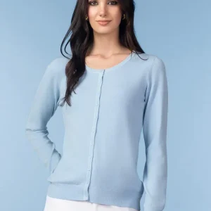 Alison Sheri BLUE KNIT CARDIGAN
