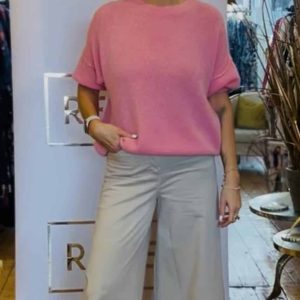 Suzy D Jesse Baby Alpaca ¾ Sleeve Knit Fuchsia Sweater